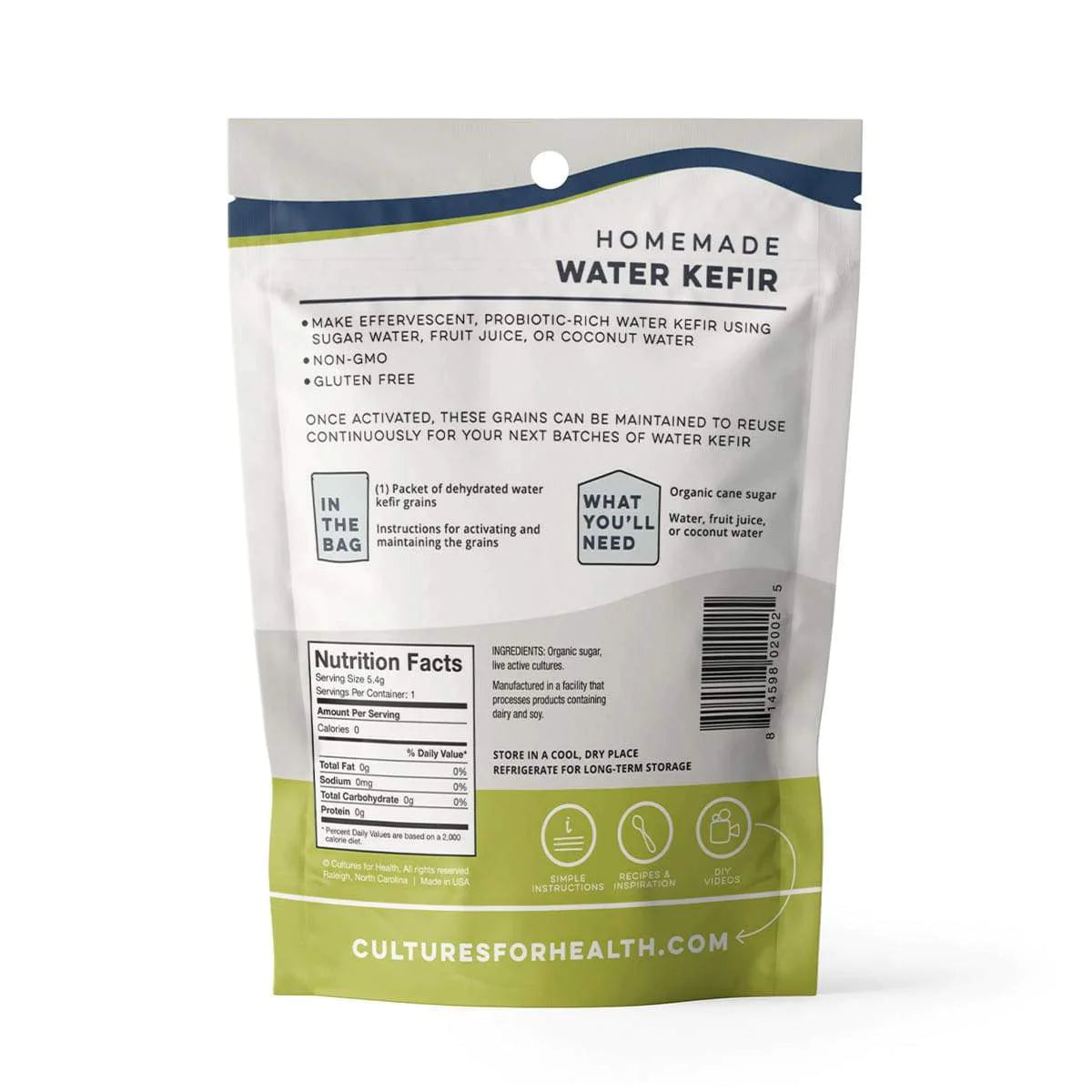 Cultures For Health Water Kefir Starter Grains Single - 5.4g
