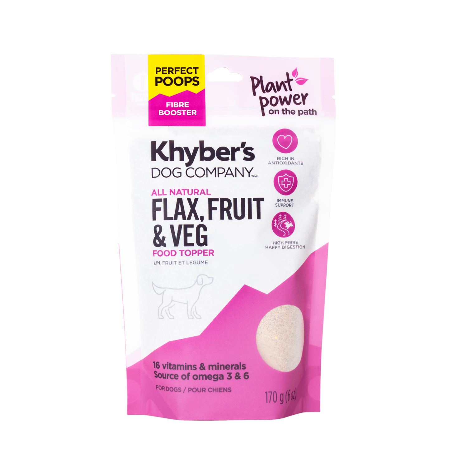 Khyber's Pet Co. Flax, Fruit & Veg Dog Food Topper - 170g
