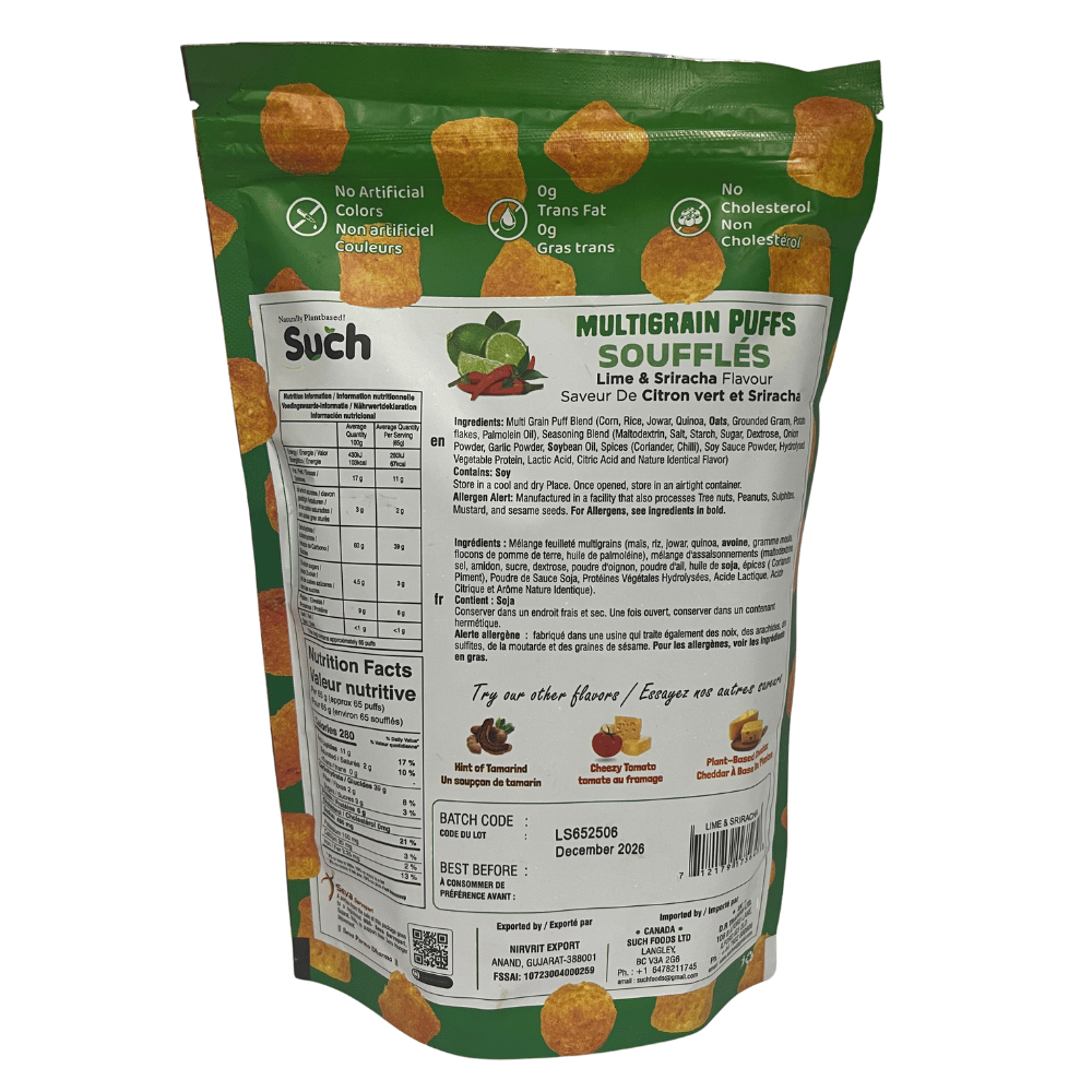 Such Foods Lime and Sriracha Puffs - 65g