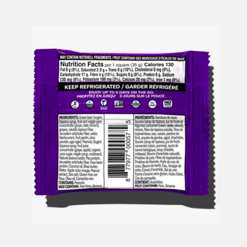 Mid-Day Squares No Bread PB&J Grape Squares - 4x35g
