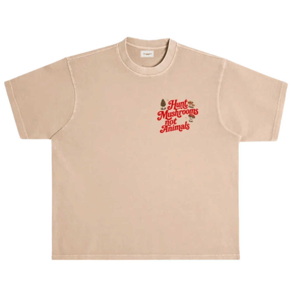 Don't Eat The Homies 'Hunt Mushrooms Not Animals'  Off White T-Shirt