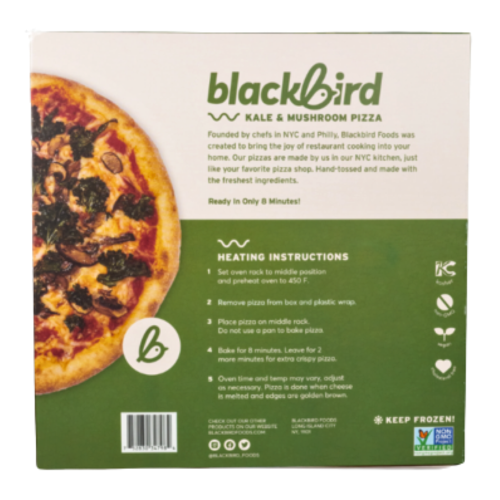Blackbird Foods Kale and Mushroom Pizza - 397g