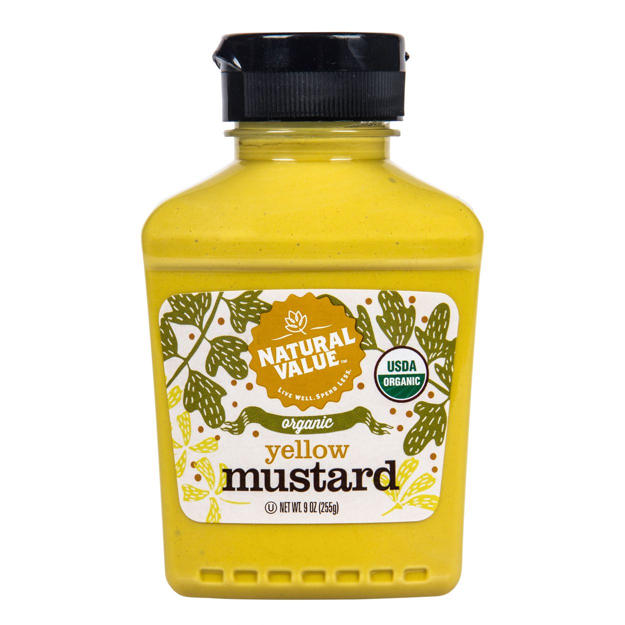 Natural Value Organic Yellow Mustard Squeezy - 255g