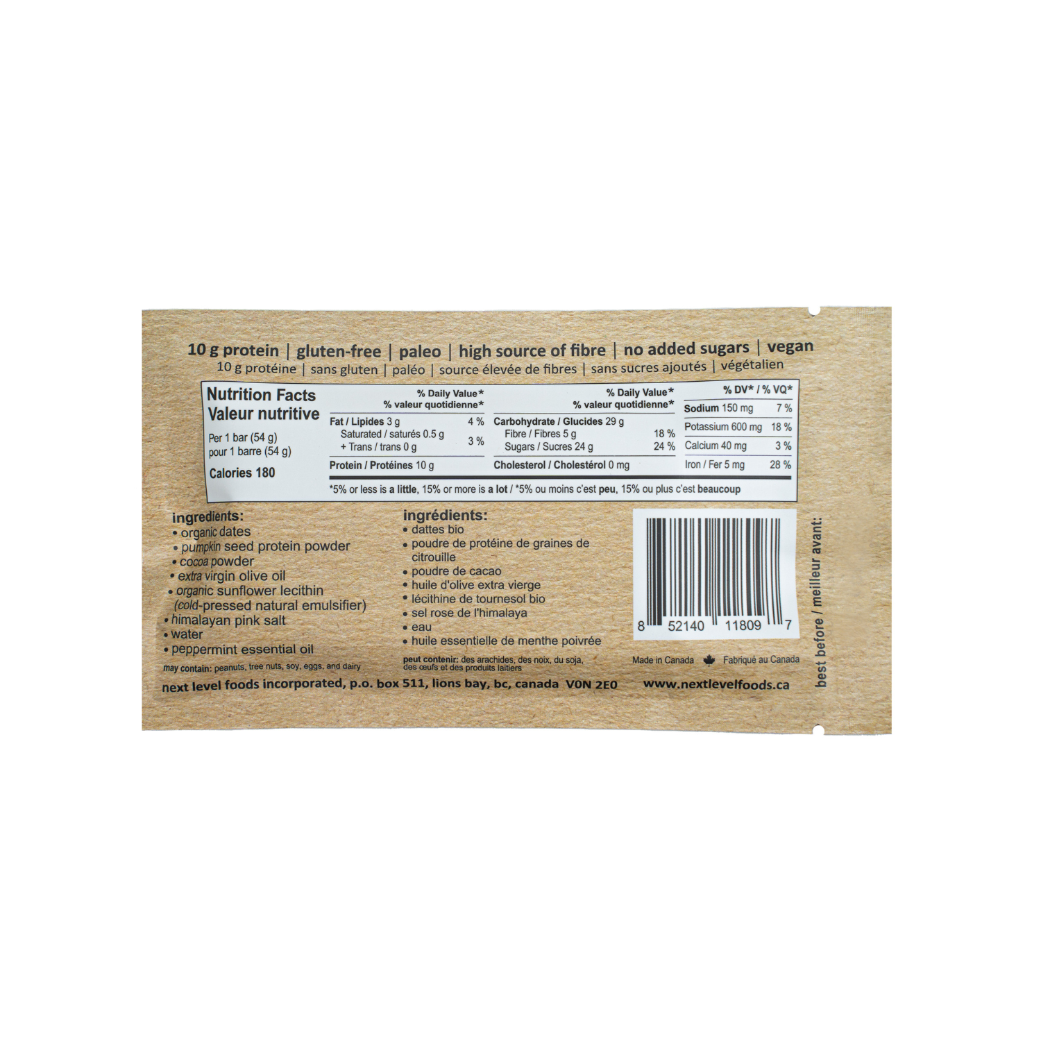 Next Level 'Best. Mint Cocoa. Ever.' Chocolate Protein Bar - 54g