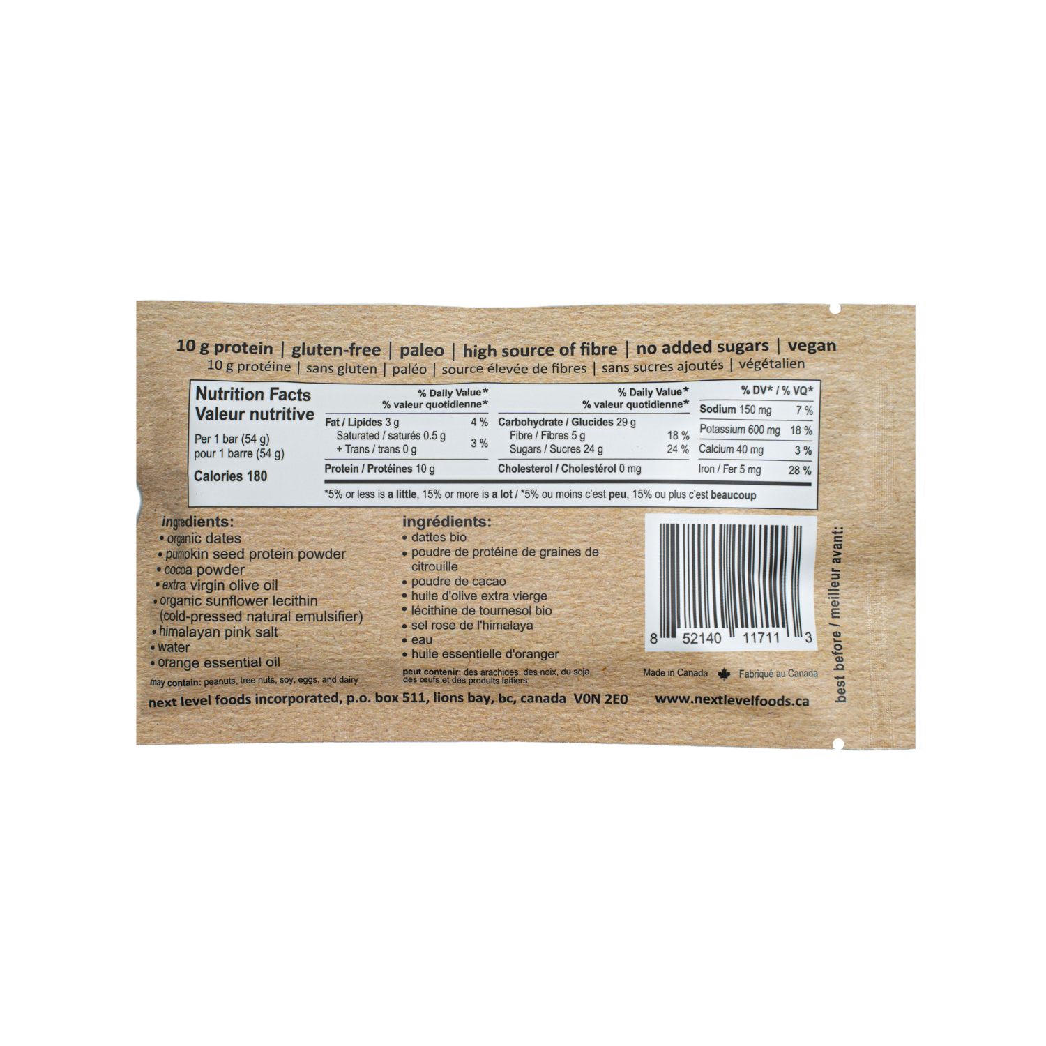Next Level 'Orange You Glad For Cocoa?' Chocolate Protein Bar - 54g