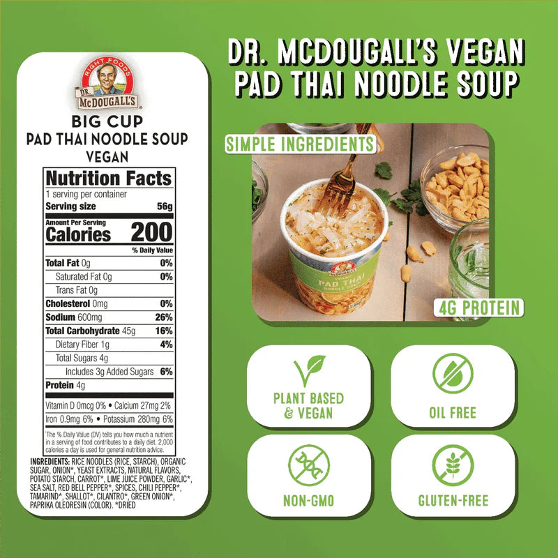Dr. McDougall's GF Pad Thai Noodle Soup Cup - 56g