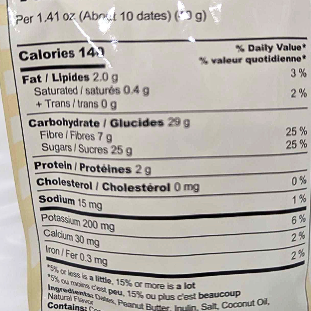True Dates Creamy Peanut Butter Flavoured Dates - 100g