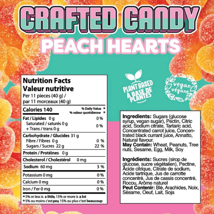 Crafted Candy Vegan Peaches - 100g
