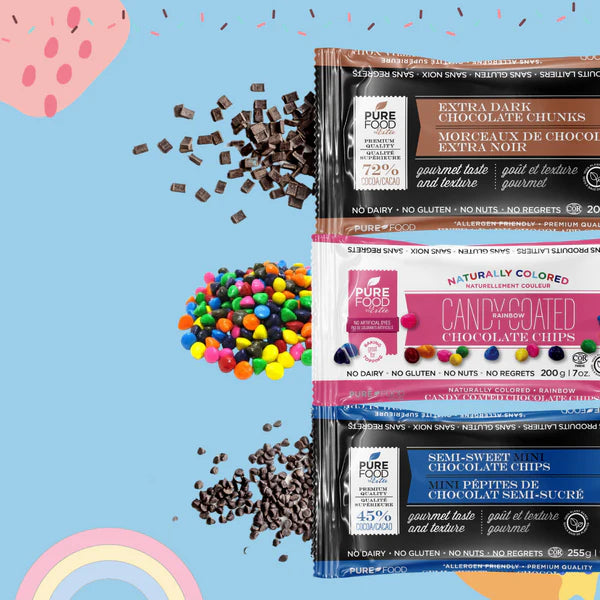 Pure Food Rainbow Candy Coated Chocolate Chips - 200g