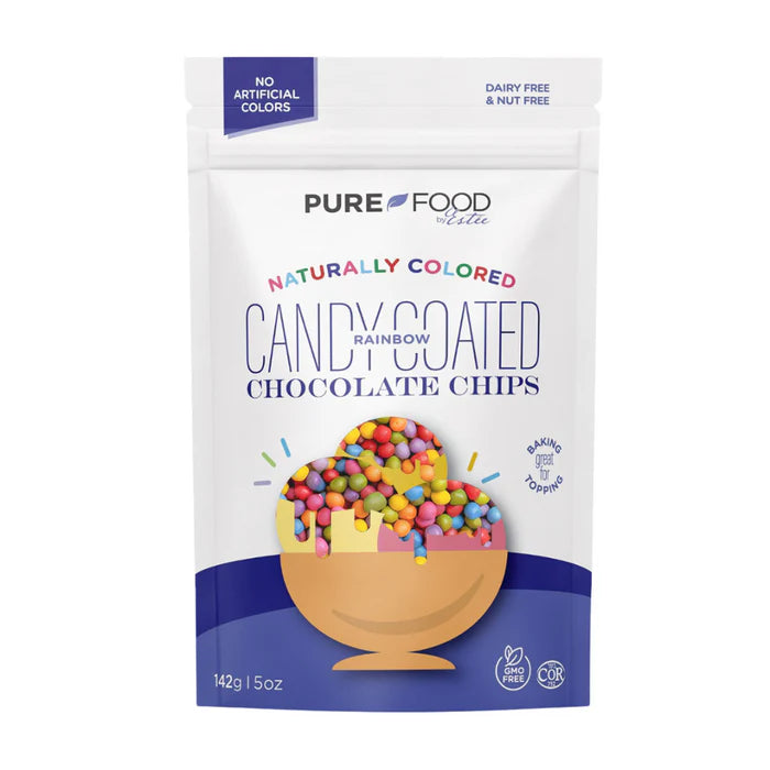 Pure Food Rainbow Candy Coated Mini Chocolate Chips - 142g