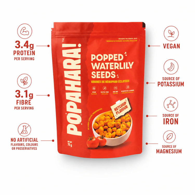Popahara Ketchup Popped Waterlily Seeds - 75g