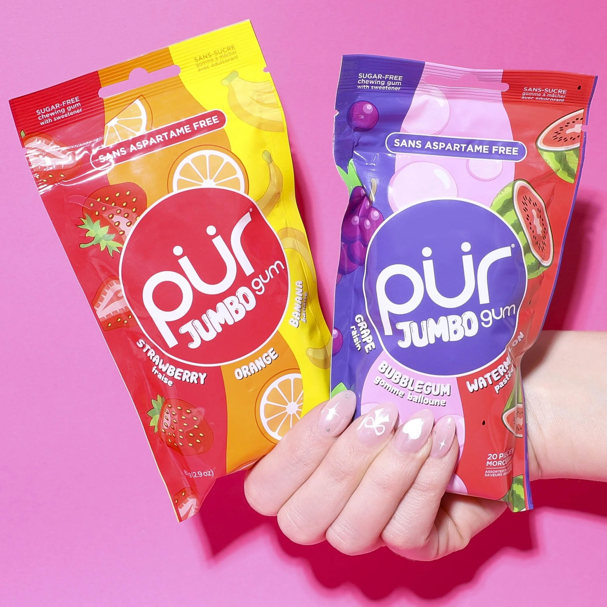 Pur Strawberry Orange Banana Jumbo Gum - 81g