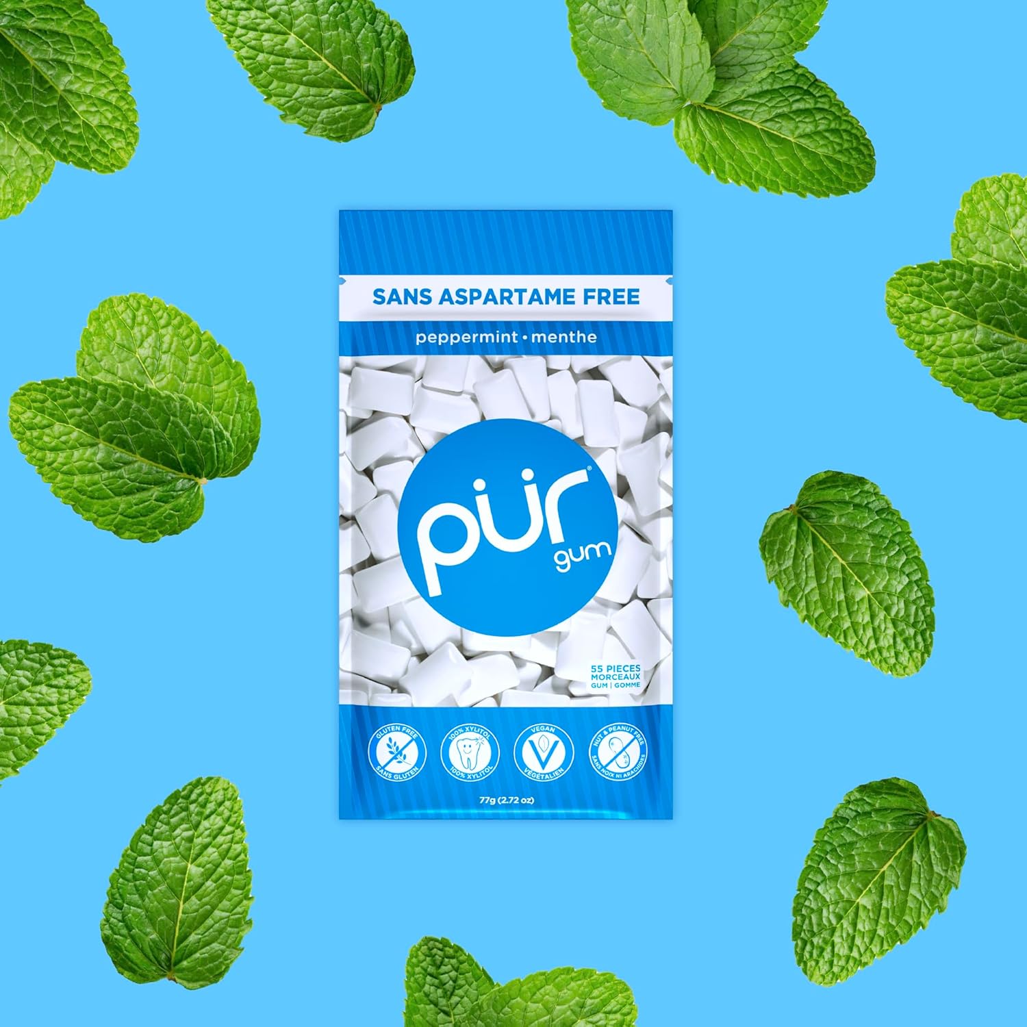 Pur Peppermint Gum - 77g