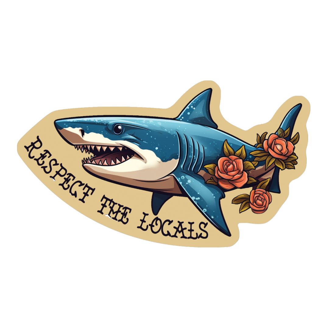 Renegade Stickers 'Respect the Locals' Shark Sticker