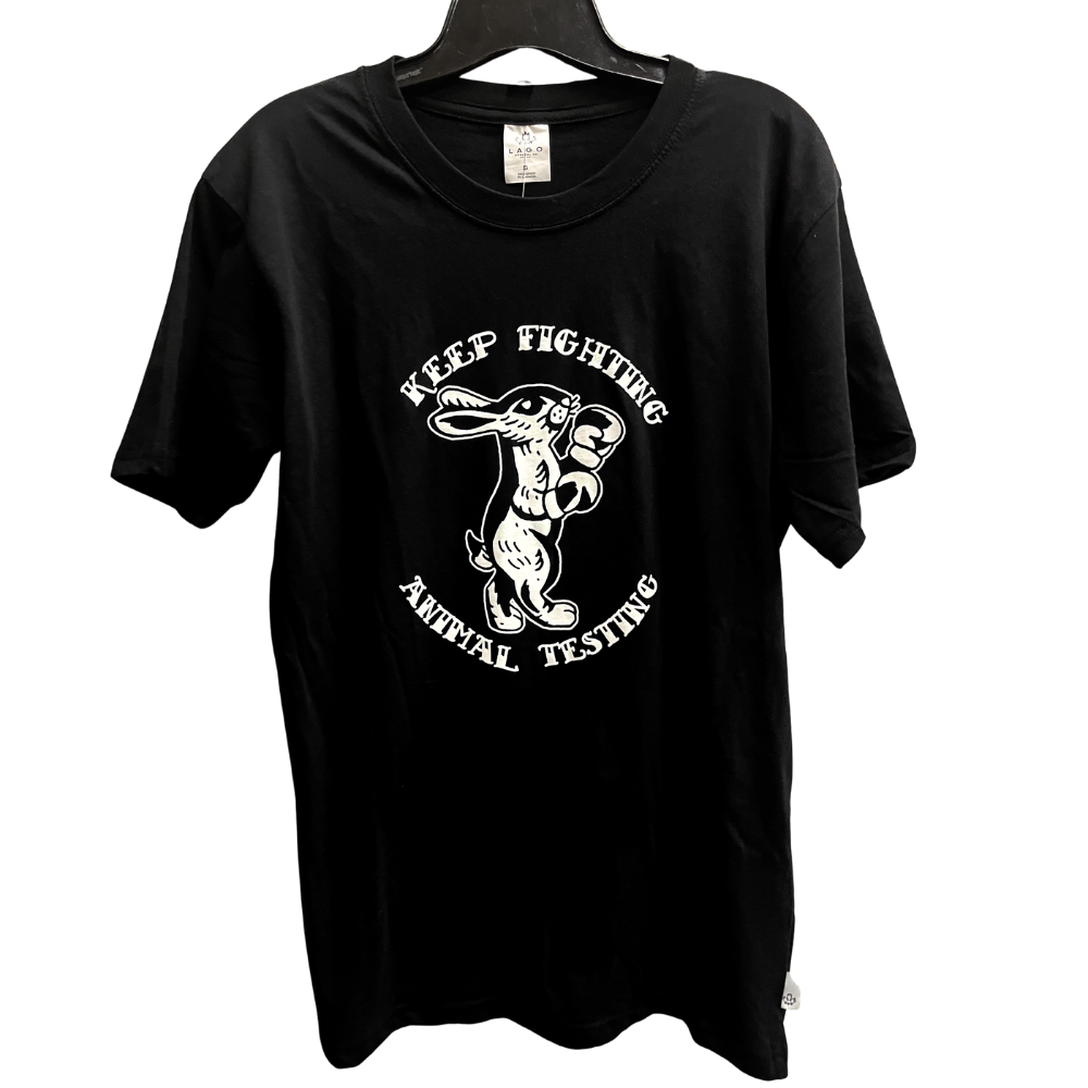 Vegan Supply 'Keep Fighting Animal Testing' Black Unisex T-Shirt