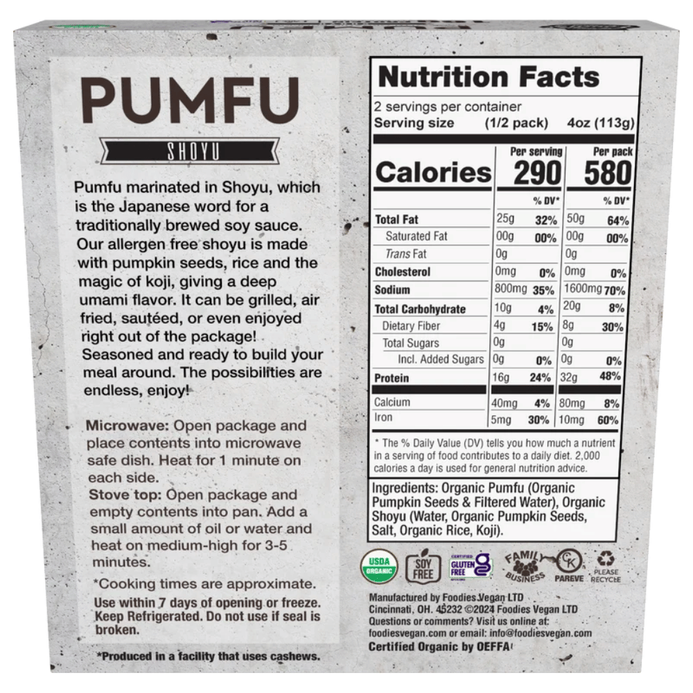 Pumfu végétalien original de Foodie - 227g