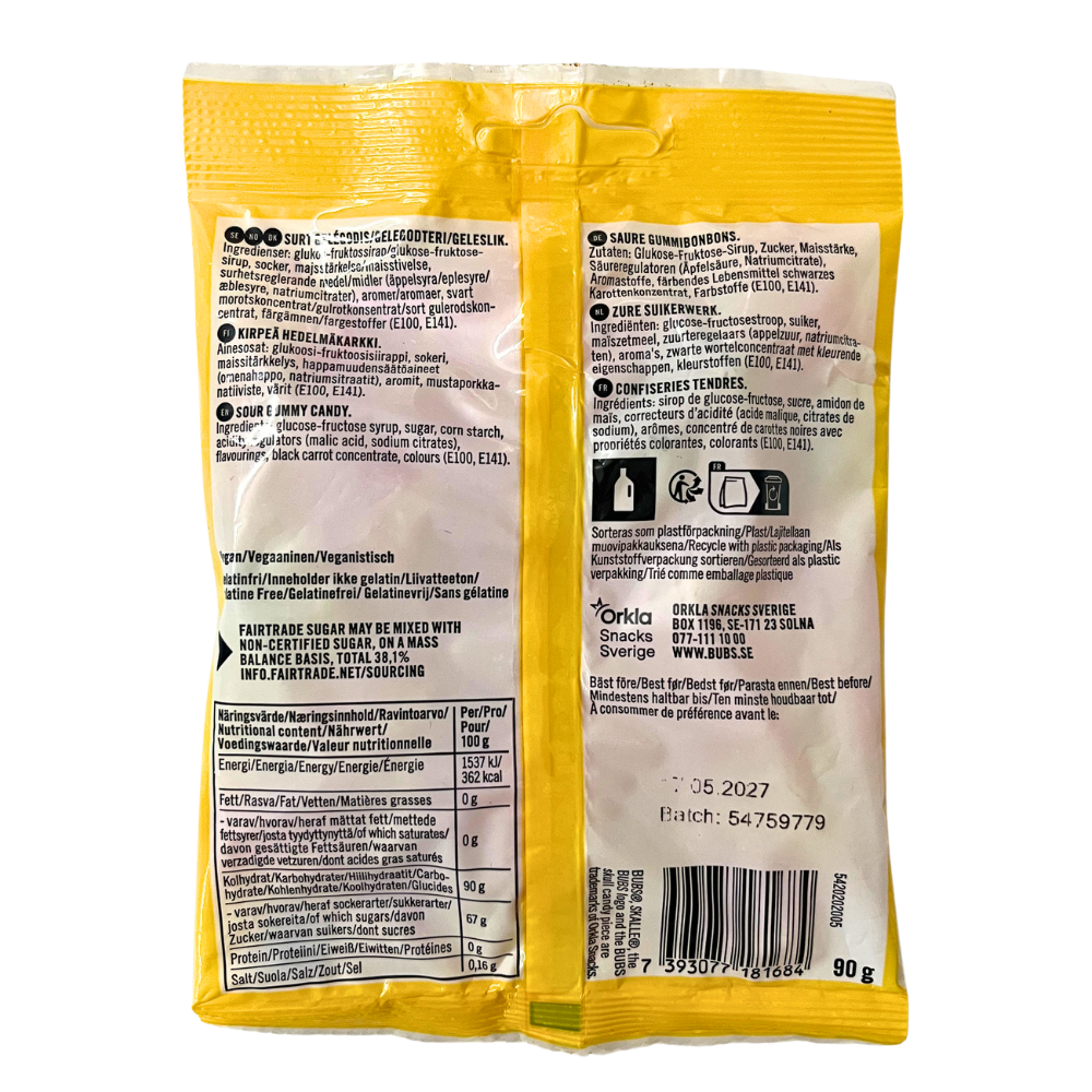 Bubs Sour Skalle Fruity Lemon Flavour Mix - 90g