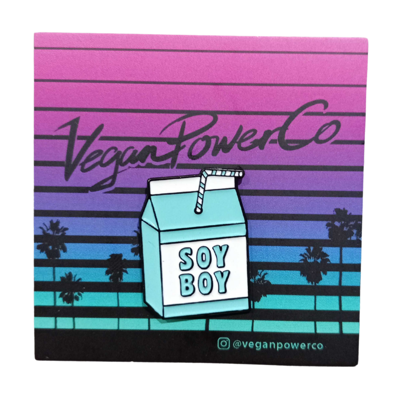 Épingle en émail au lait d'avoine bleu Vegan Power Co