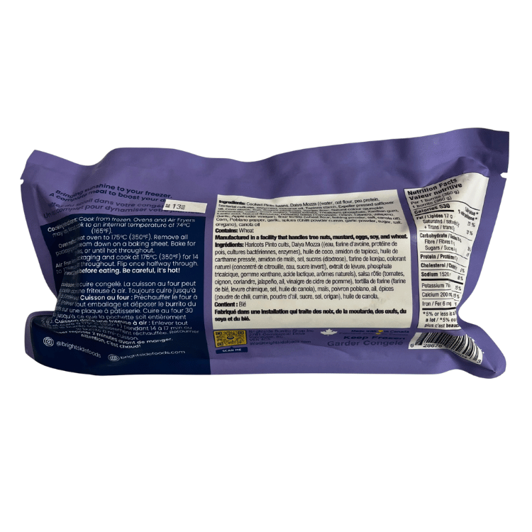 Brightside Foods Burrito aux haricots épicés - 370g