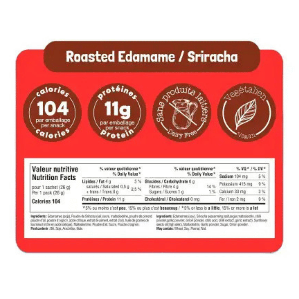 Go! Beanz Sriracha Roasted Edamame Beans - 26g