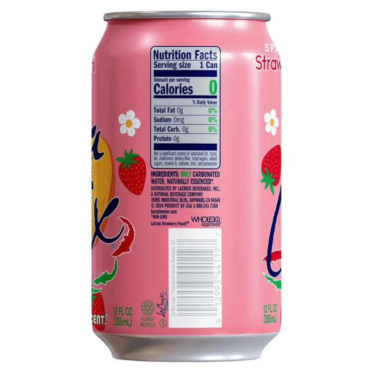 La Croix Strawberry Peach Sparkling Water - 355ml
