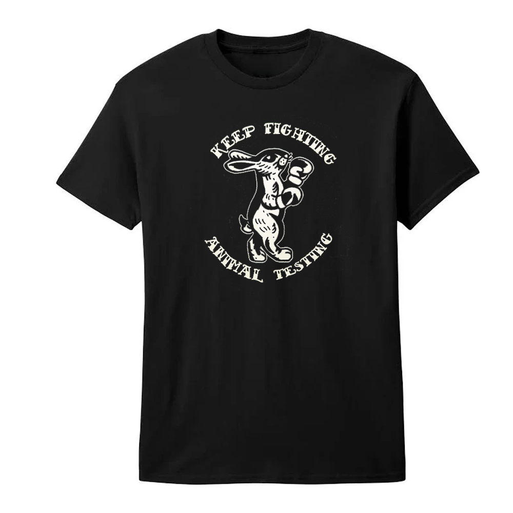 Vegan Supply 'Keep Fighting Animal Testing' Black Unisex T-Shirt