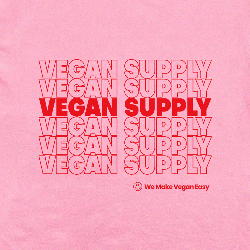 Vegan Supply 'Stacked Logo' Pink Unisex T-Shirt