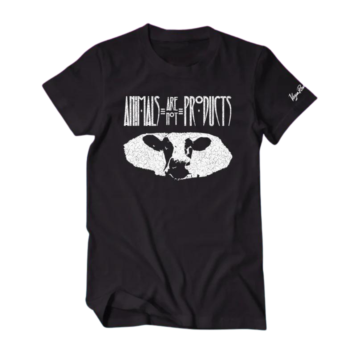 Vegan Power Co 'Plant Based' Acid Wash Noir T-shirt unisexe