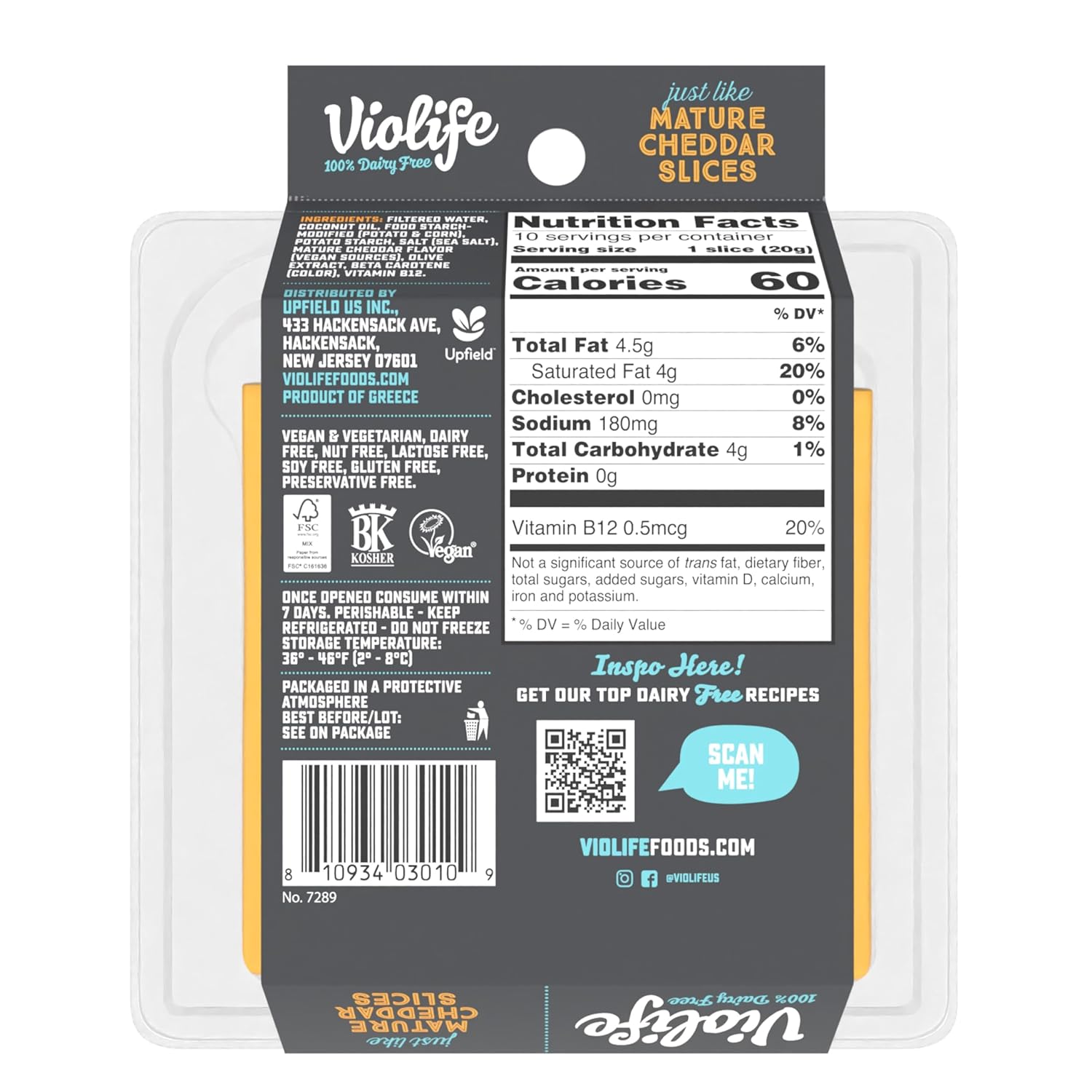 Violife Mature Cheddar Slices - 200g