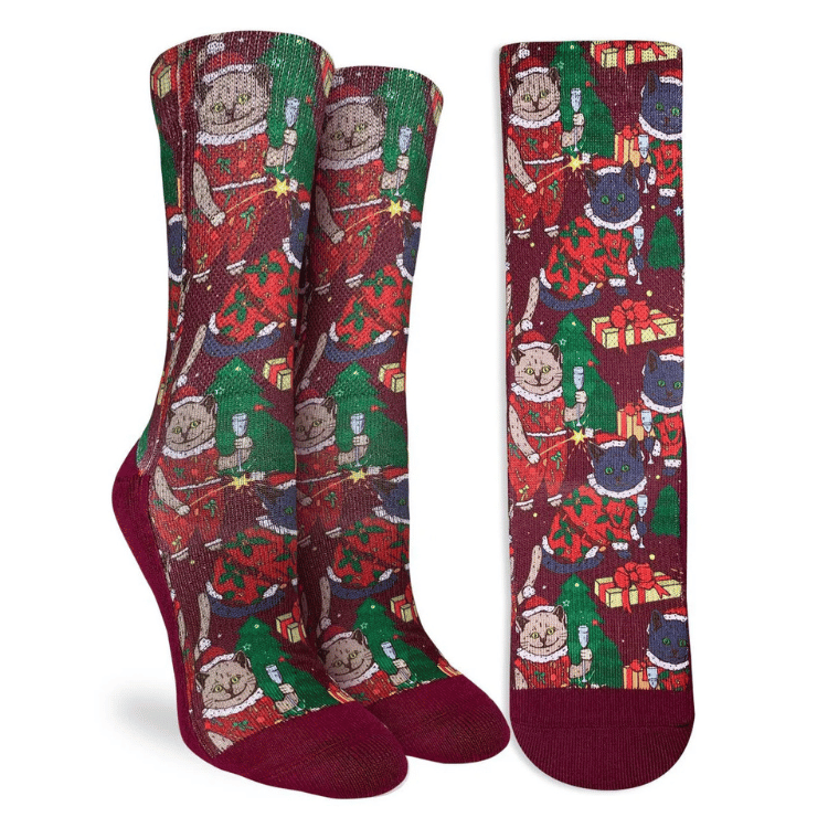 Good Luck Sock Christmas Cats Socks