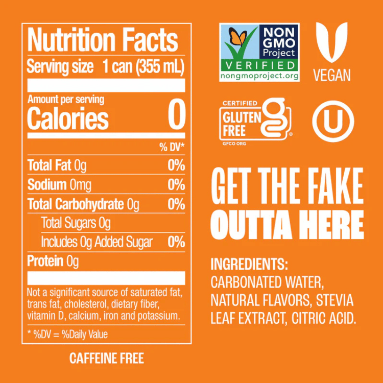 Zevia Orange Creamsicle Zero Sugar Soda - 355ml