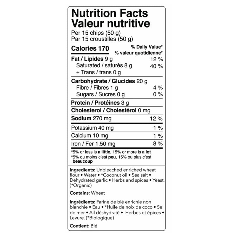 Cedar Valley Selections Croustilles de pita à l'ail et aux fines herbes - 180 g