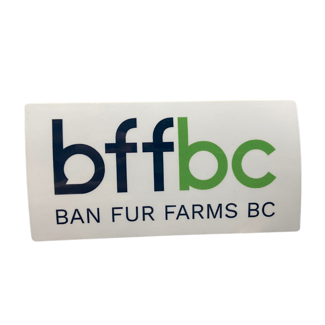 Ban Fur Farms BC BFFBC Logo Sticker