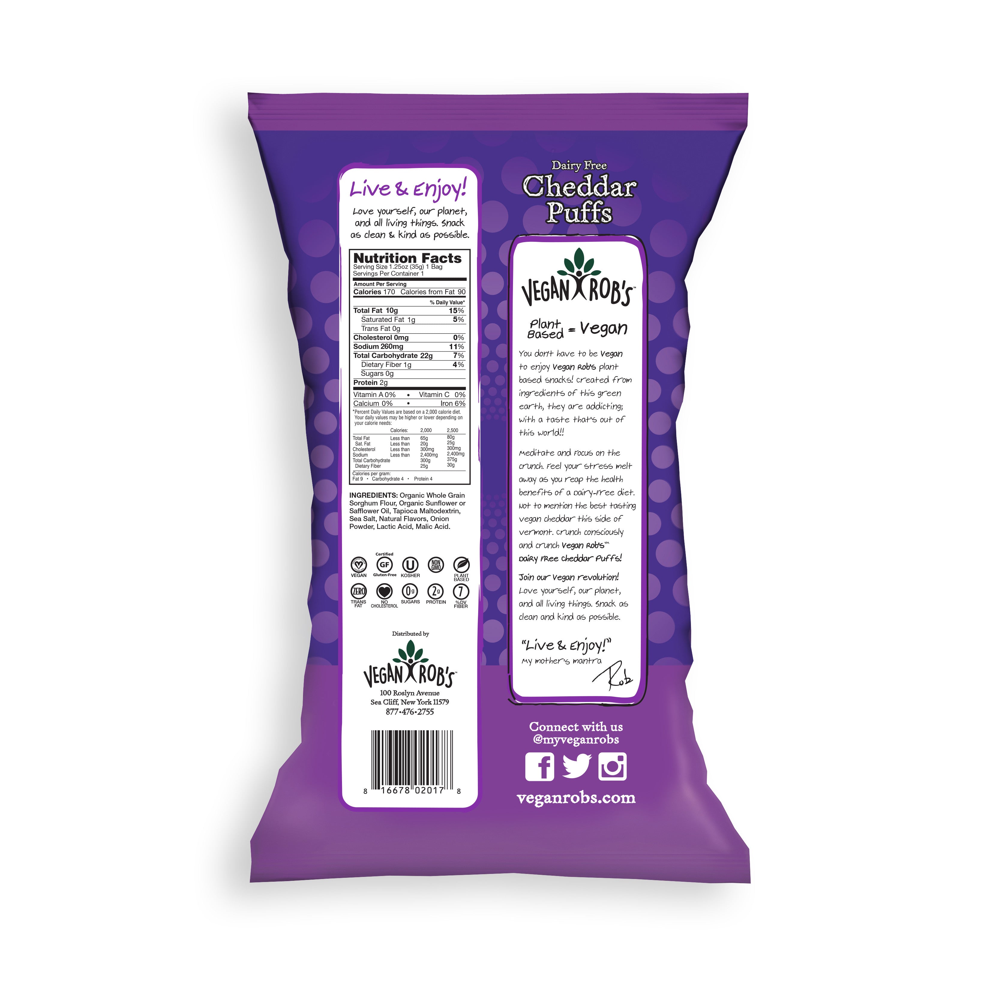 Vegan Rob's Dairy Free Cheddar Puffs - 99g