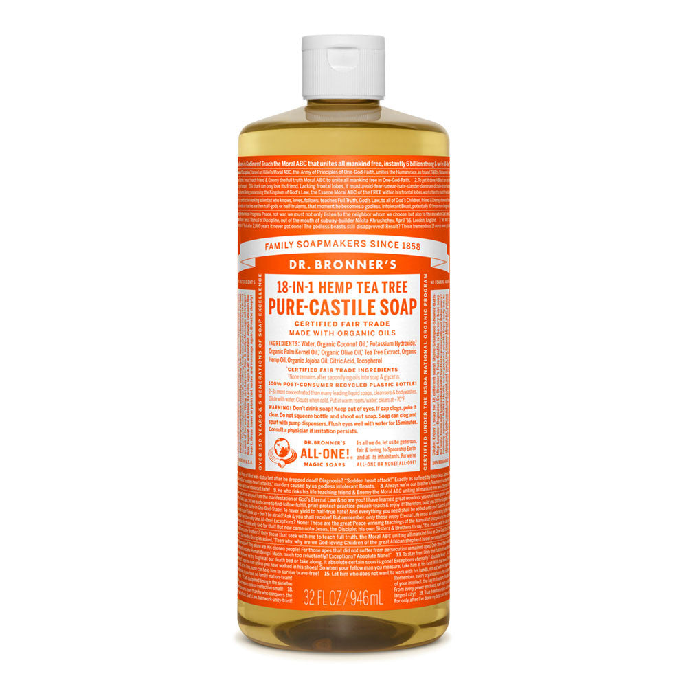 Savon liquide de Dr. Bronner's Tea Tree Pure-Castile - Plusieurs tailles