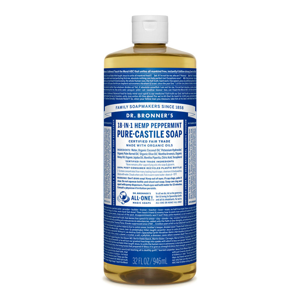 Dr. Bronner's Peppermint Pure Castile Liquid Soap - Multiple Sizes