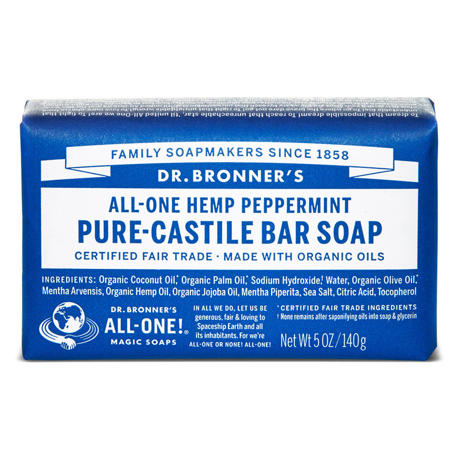Savon de Castille à la Menthe Poivrée Dr. Bronner's - 140g