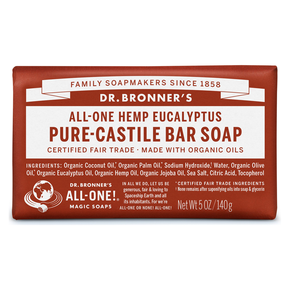 Dr. Bronner's Savon pur à l'eucalyptus de Castille - 140g