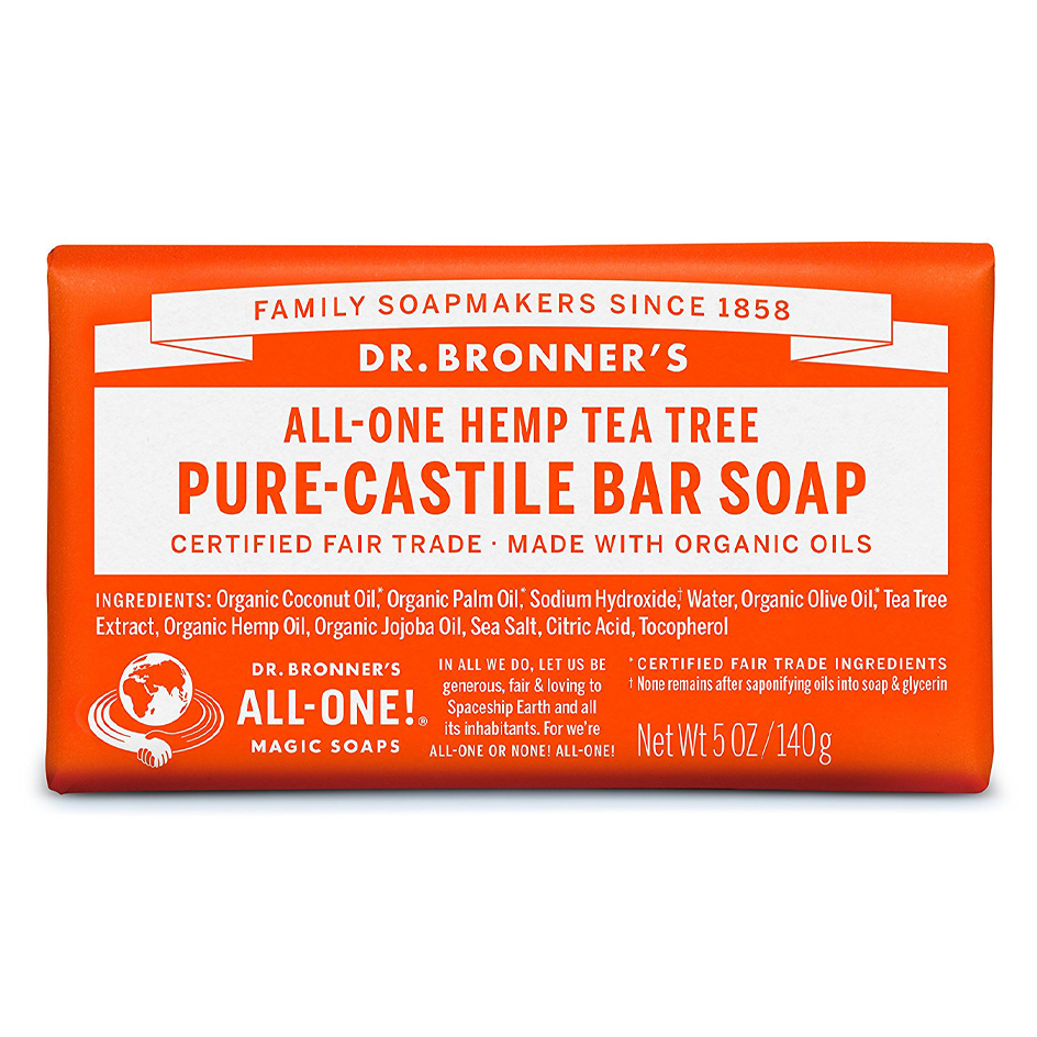 Dr. Bronner's Tea Tree Pure-Castile Bar Soap - 140g