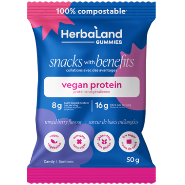 Herbaland Snacks With Benefits Mixed Berry Vegan Protein Gummies - 40g
