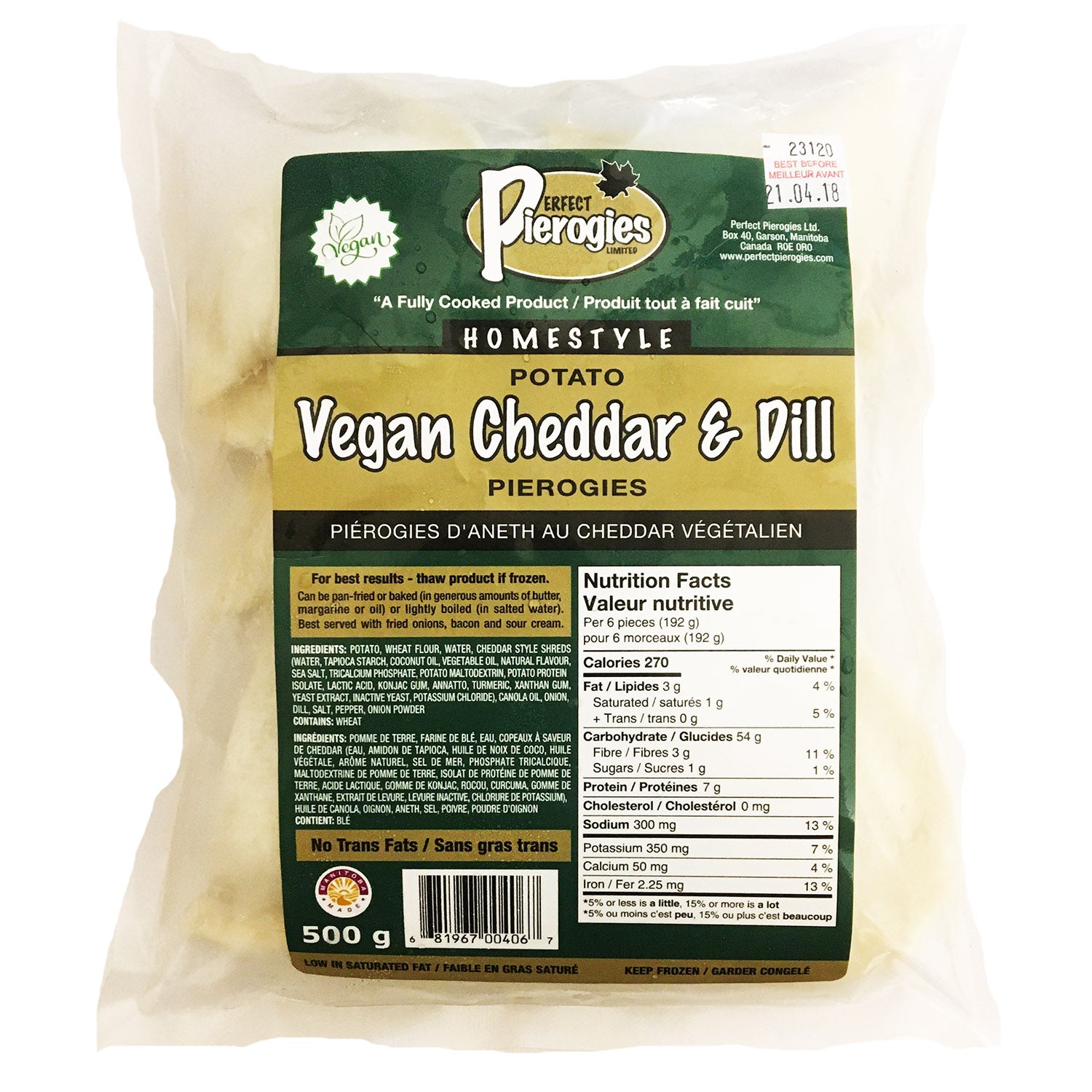 Perfect Pierogies Cheddar Aneth Pierogies - 500g