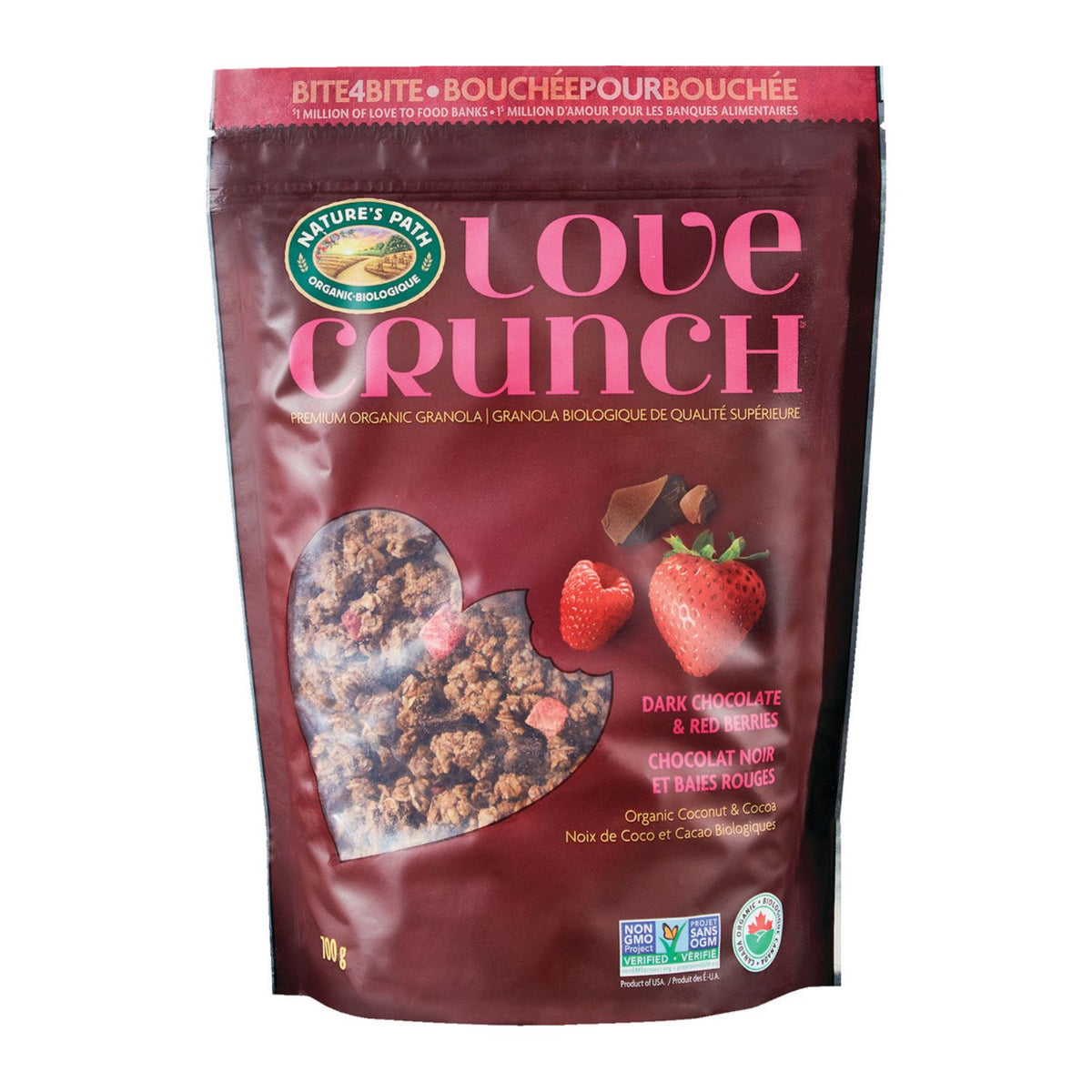 Nature's Path Love Crunch Dark Chocolate and Red Berries Granola 325