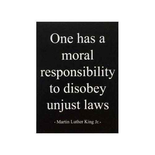 HarmLessBeings 'Désobéir aux lois injustes' Sticker