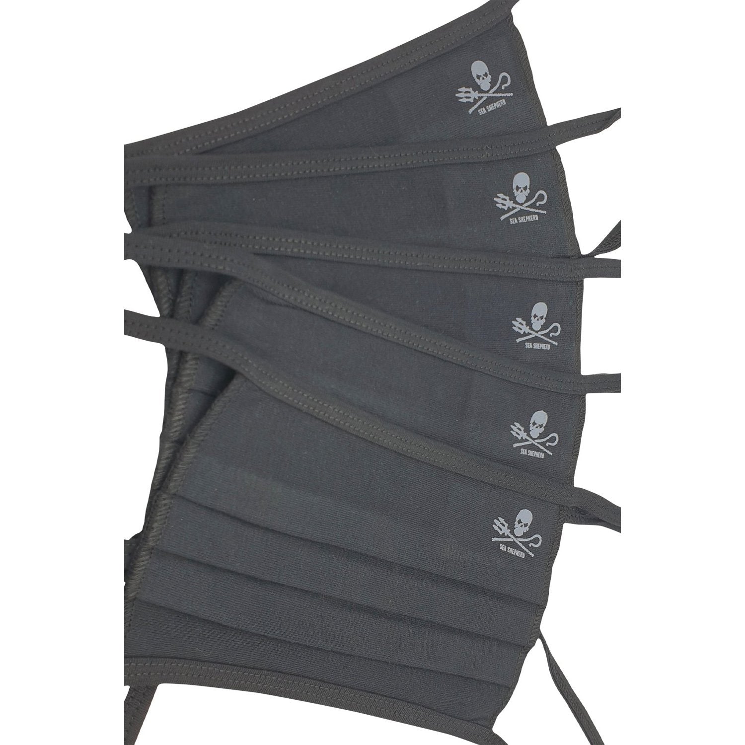 CLEARANCE - Sea Shepherd Jolly Roger Organic Cotton Face Mask - 5 Pack