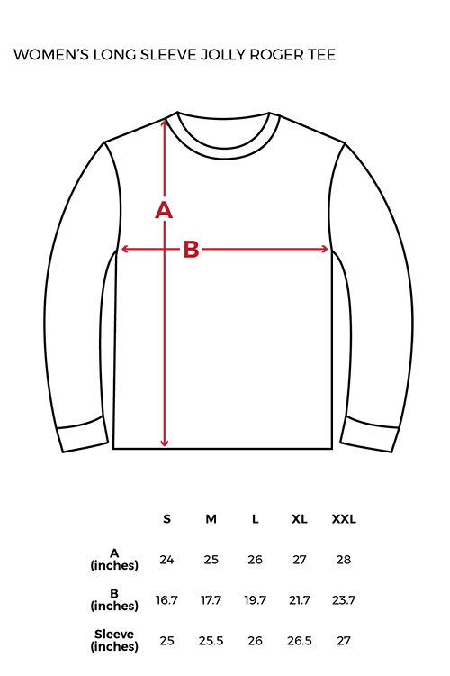 CLEARANCE - Sea Shepherd Women's Long Sleeve Jolly Roger Tee - Black