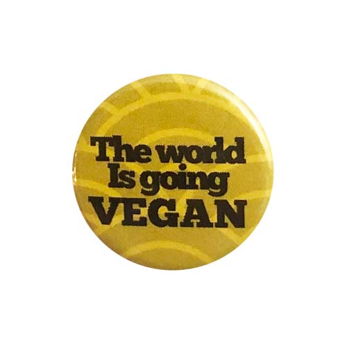 Vegan Supply 'Le monde devient végétalien' Bouton jaune