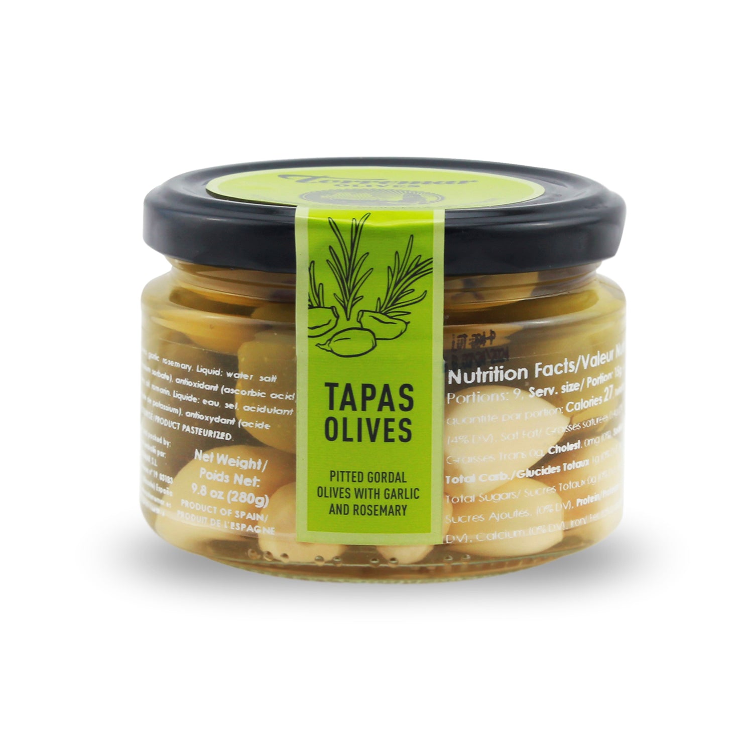 Olives Torremar Ail et Romarin Tapas Olives - 280ml