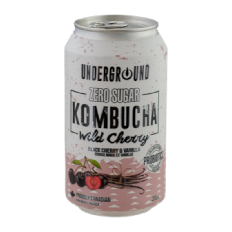 UnderGround Wild Cherry Zero Sucre Kombucha - 355ml