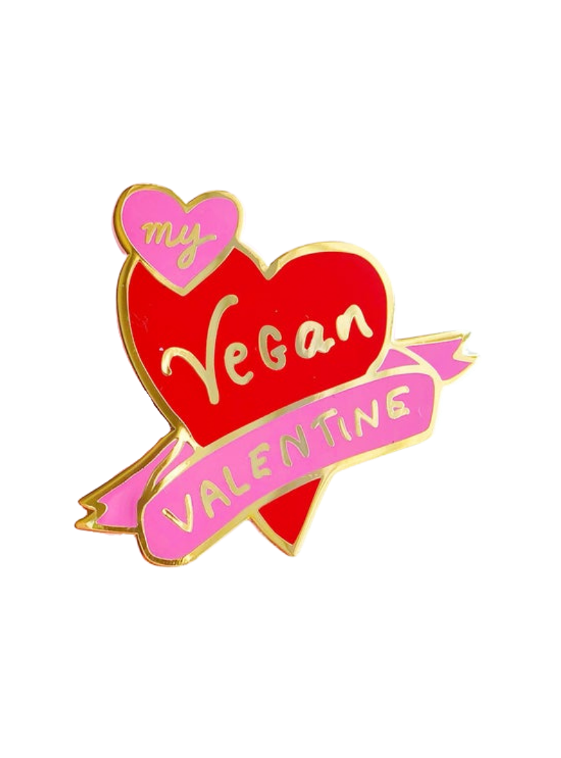 Vegan Power Co Ma broche en émail Vegan Valentine
