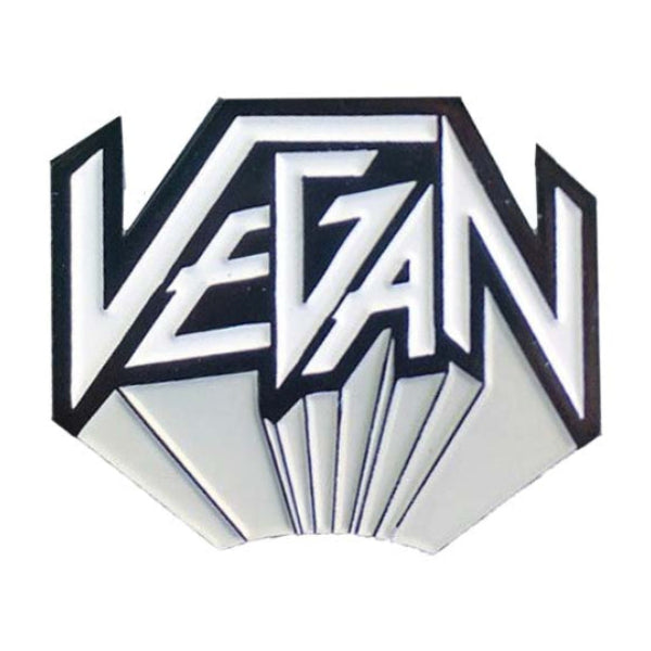 Vegan Power Co Vegan Métal Émail Pin Noir &amp; Blanc